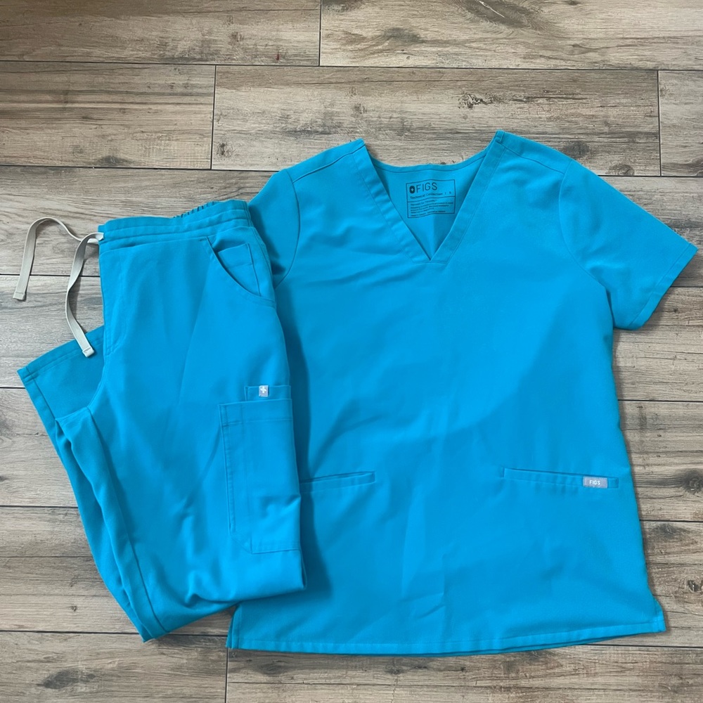 Figs Teal scrub set